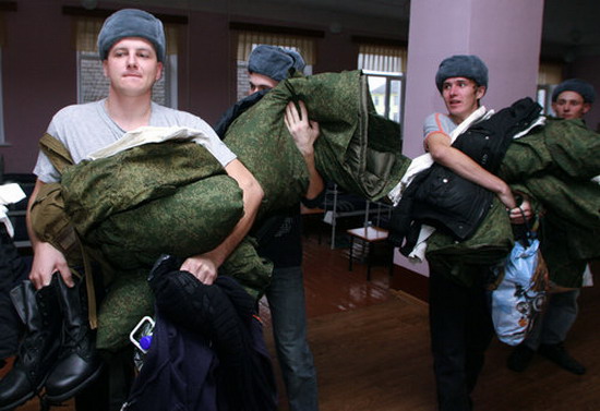 Russia conscripts strip for military medical
