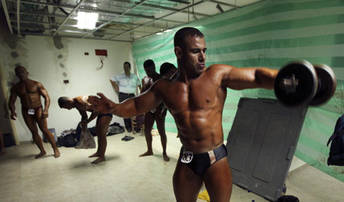 Bodybuilding competition in Gaza City
