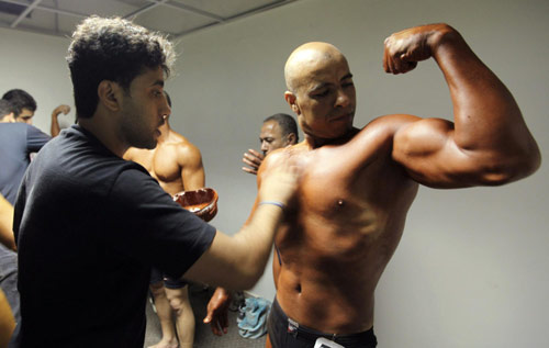 Bodybuilding competition in Gaza City