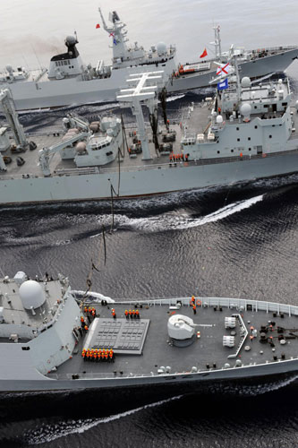 Replenishmen training in the South China Sea