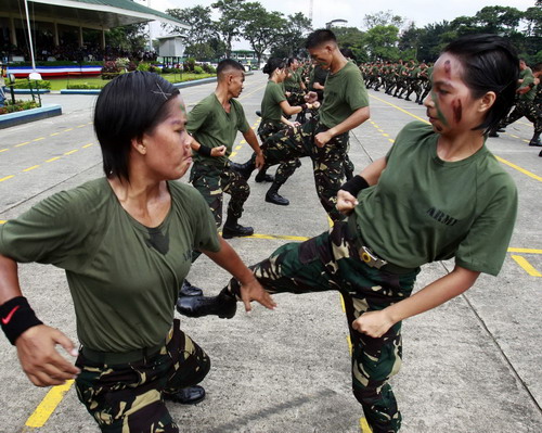 Philipine armed forces member join martial arts competition