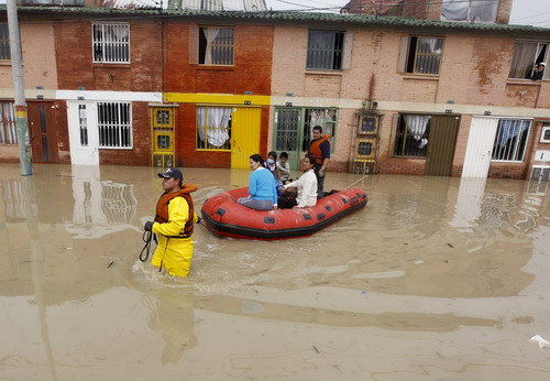 Rescue work underway in flood immensed Bogota