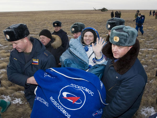 Russian Soyuz spacecraft lands safely in Kazak