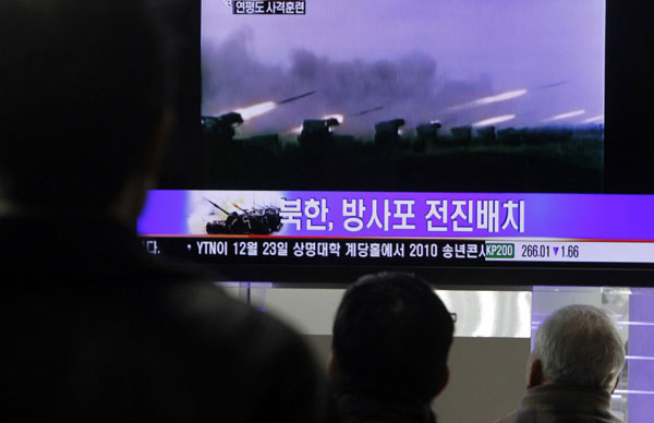 Residents in Yeonpyeong island move to bunkers