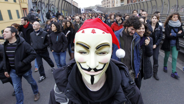 Students protest new university law in Rome