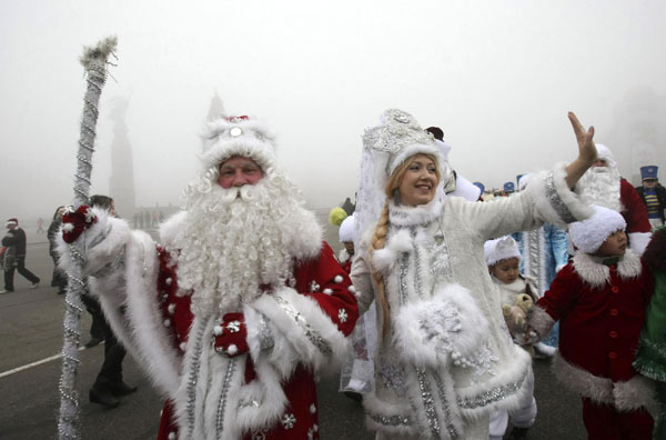X'mas costume parade in Kyrgyzstan