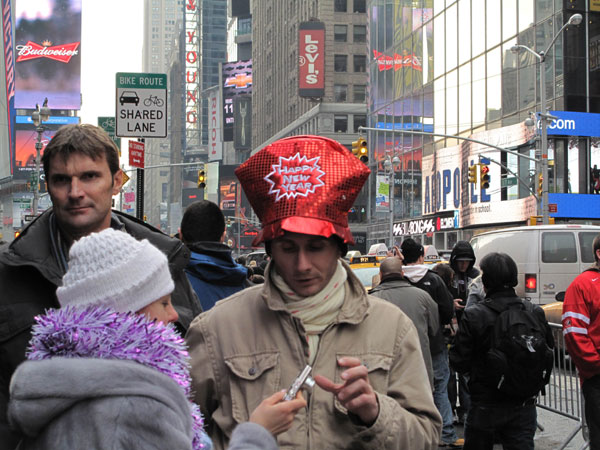 Revellers celebrate new year in Times Square in New York