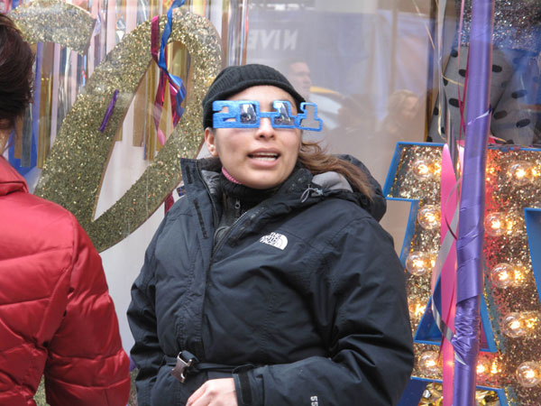 Revellers celebrate new year in Times Square in New York
