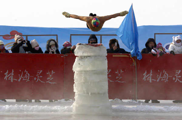 swimming in ice