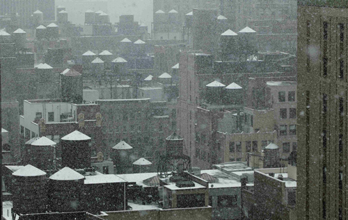 New year's first snow in NY city
