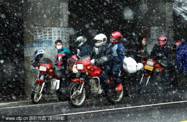 Going home by motorcycle for festival