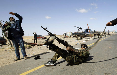 Libya plane hits town