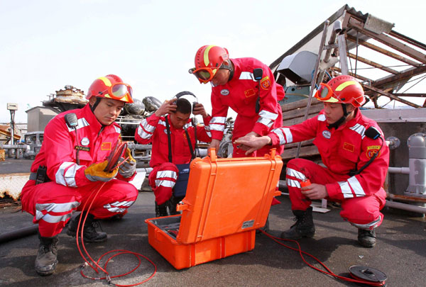 Chinese rescue team continues work in Japan