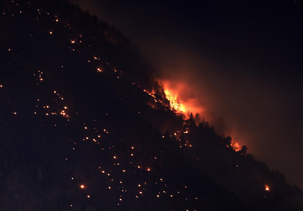 Switzerland village sees forest fire