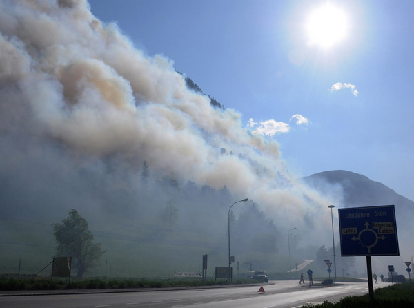 Switzerland village sees forest fire