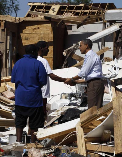 Obama tours storm-ravaged Alabama