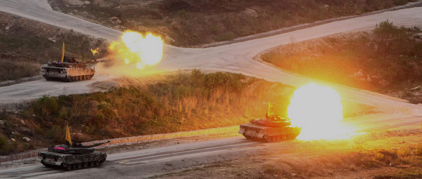 South Korean Army conducts live fire drill