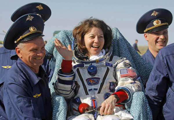 NASA female astronaut back from space