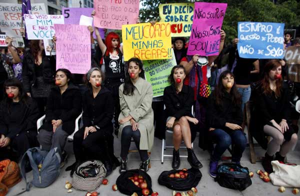 Women parade in 'slutwalk' protest in Brazil
