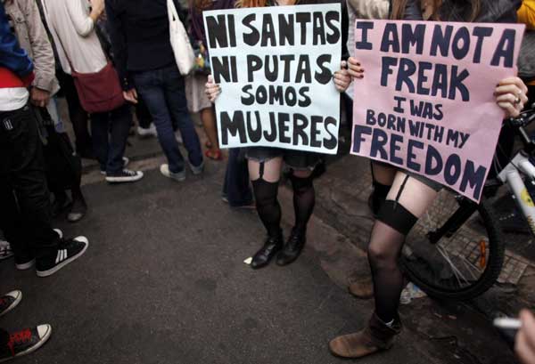 Women parade in 'slutwalk' protest in Brazil