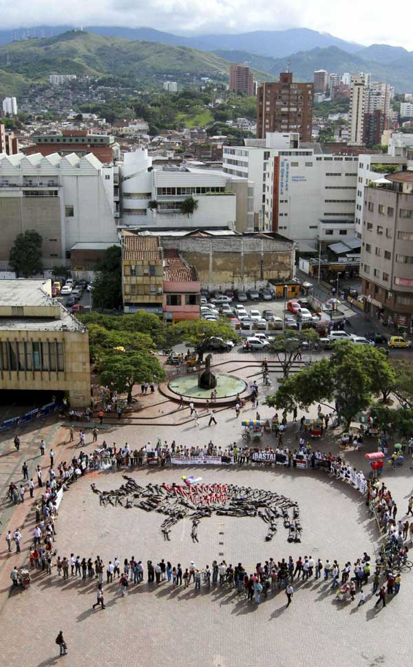 Anti-bullfighting protest in Colombia