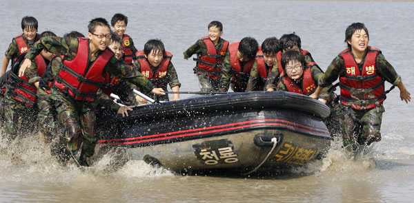 Summer military camp for South Korean kids