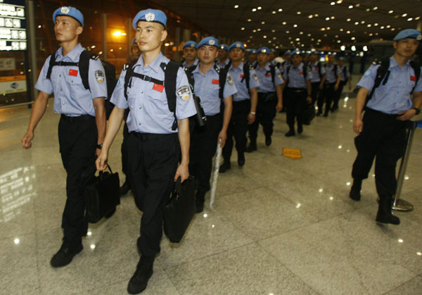 China's peacekeeping squad leaves for Liberia