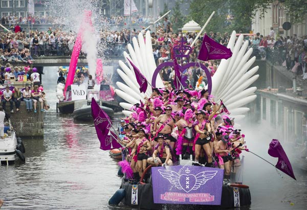 Gay pride parade in Amsterdam