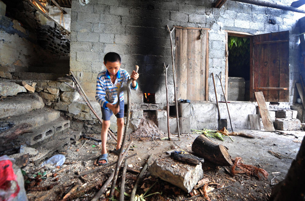 Brothers fill summer with tobacco chores