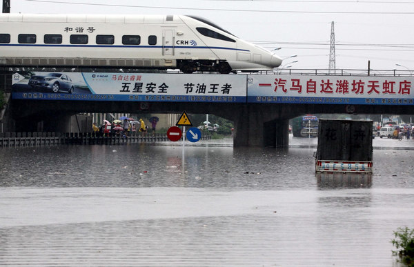 Downpour hits East China province