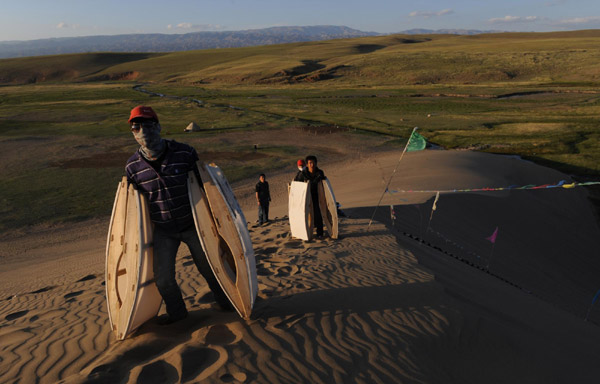 Singing sand dune in Hami