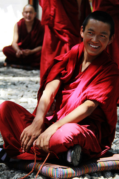 Debating is part of monastic life in Tibet