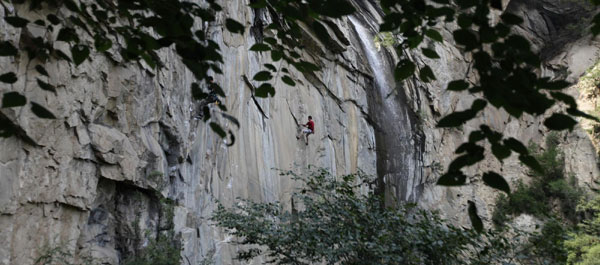 Scaling the mountain face