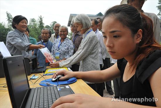 Seniors' smiles recorded as a festival gift