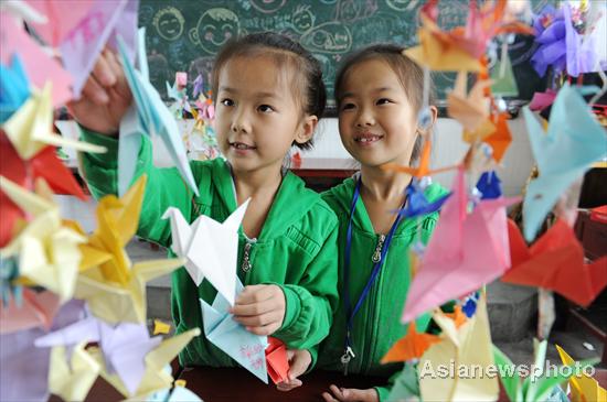 Paper cranes for Teachers Day