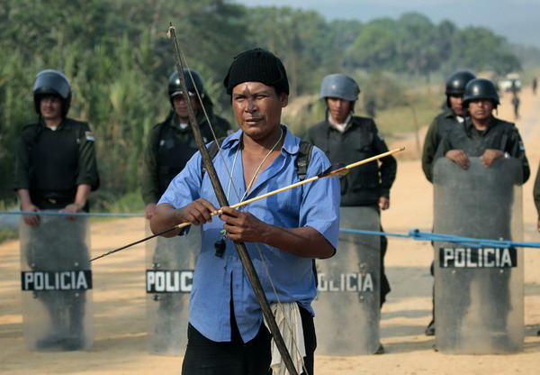 Amazonian indigenous march down Bolivia