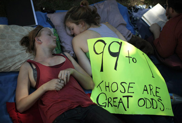 Occupy LA protest camp in Los Angeles