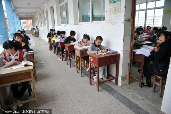 'Bad' students seated outside classroom