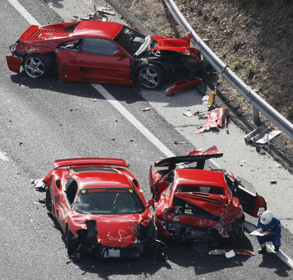 Eight Ferraris in $4 million luxury pile-up