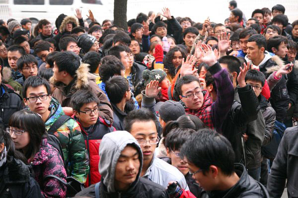 Students rush to get train ticket home