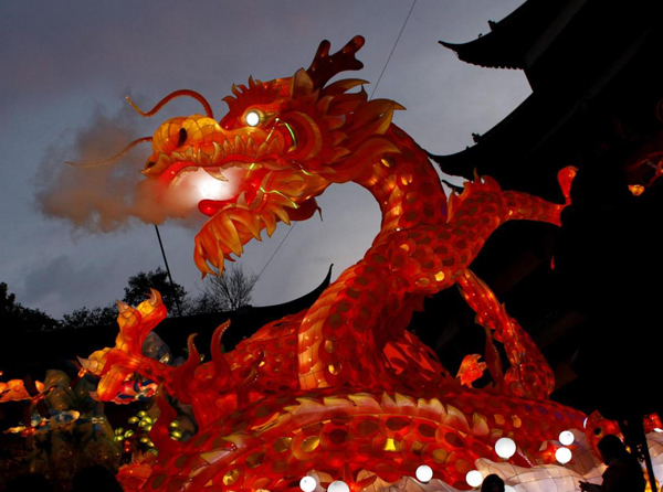 Chinese New Year decorations in Shanghai