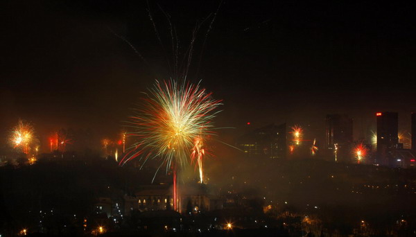 New Year's Eve fireworks across China