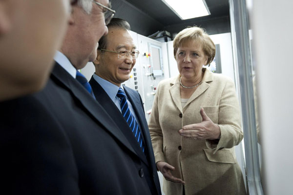 Wen, Merkel visit tunnelling equipment Co in Guangzhou