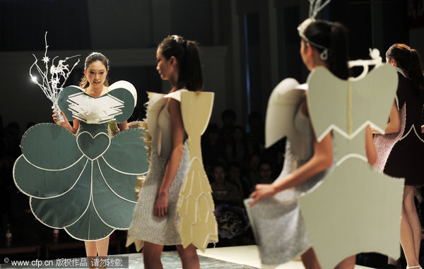 Fashion show pieces created by students