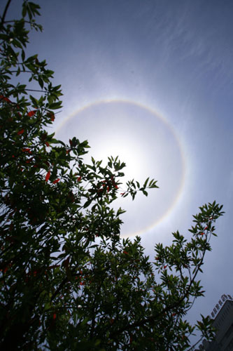 Solar halo rises in E China