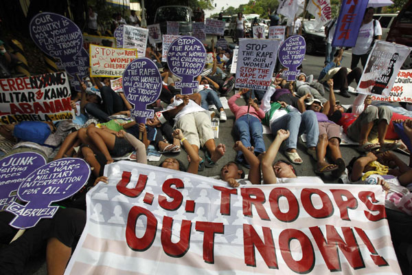 Women group protests against Philippine-US drill