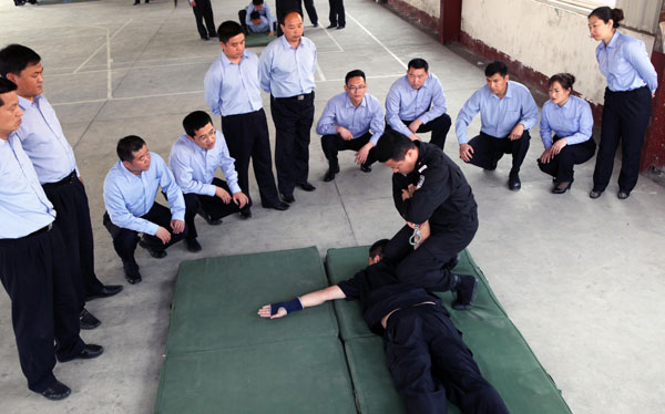 An instructor of prison guard in NE China