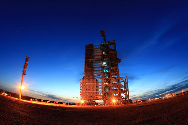 Lauching tower of Shenzhou IX spacecraft
