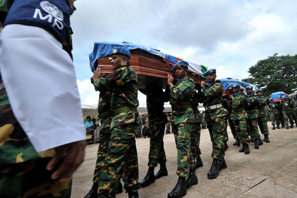 Ceremony held to mourn UN killed peacekeepers
