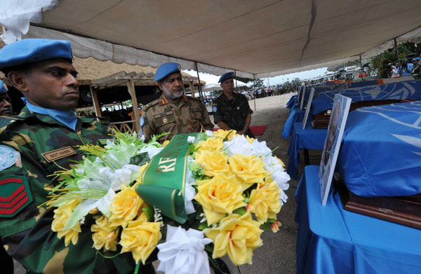 Ceremony held to mourn UN killed peacekeepers